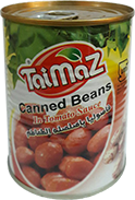 <p>
  Canned Beans 
  <br/>
  Weight: 350 gr
  <br/>
  Ingredients: pinto beans,tomato paste,vegetable soy bean oil,spices water,salt
  <br/>
  Info: product of iran by TOOS TAIMAZ CO
  </p>